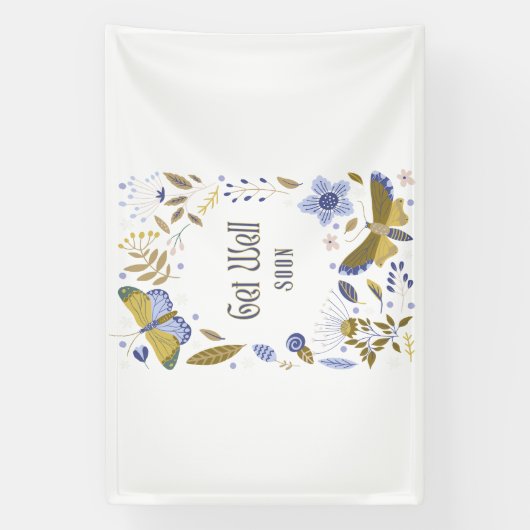 Bannière vinyle 4x6 Get Well Soon Blues (Verticale)