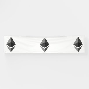Bannière vinyle Ethereum Gris Icon 2,5x12