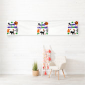 Bannière vinyle Happy Halloween 2.5x12 (En situation)