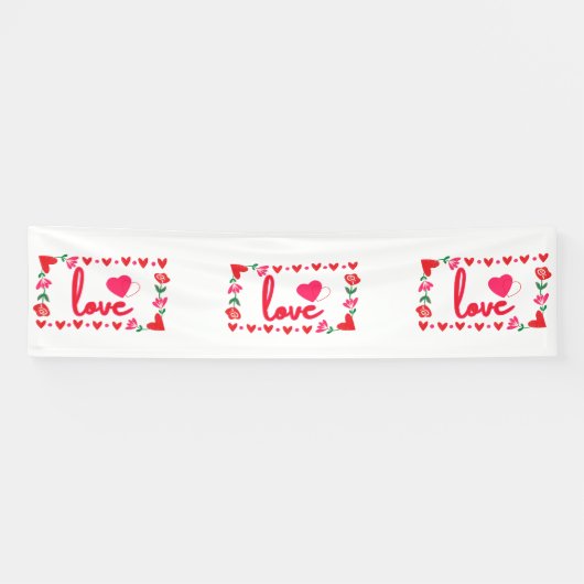 Bannière vinyle "J'aime la Saint-Valentin" 2,5x10 (Horizontal)