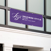 Bannière violette de salon de style inspiré (Bâtiment extérieur)