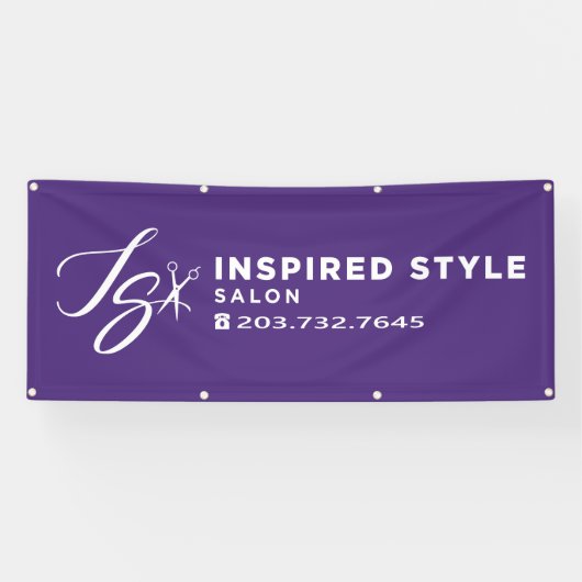 Bannière violette de salon de style inspiré (Horizontal)