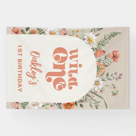 Bannière Wild One Fleur sauvage (Horizontal)