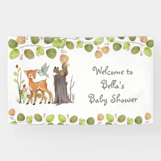 Bannières Baby shower des animaux de bois (Horizontal)