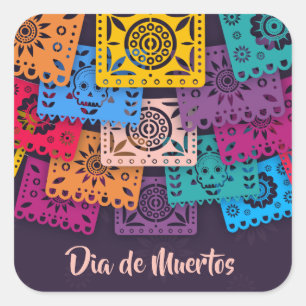 Bannières colorées Dia de Muertos Autocollant
