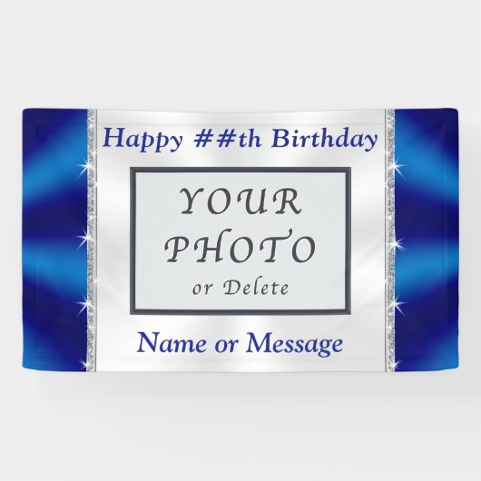 Bannières d'anniversaire customisées avec photo (Horizontal)
