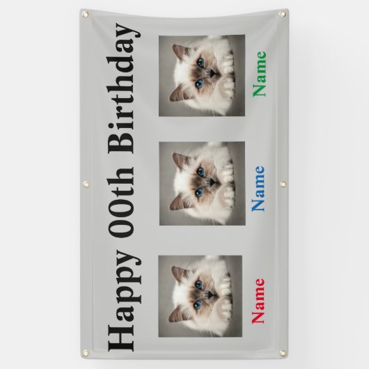 Bannières d'anniversaire pour des triplets (Vertical)