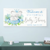 Bannières de Baby shower d'éléphant garçon (Salon professionnel)