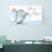 Bannières de Baby Shower Éléphant Garçon (Salon professionnel)