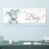 Bannières de Baby shower Eléphant mignonnes garçon (Salon professionnel)
