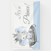 Bannières de Baby Shower Prince Éléphant (Vertical)