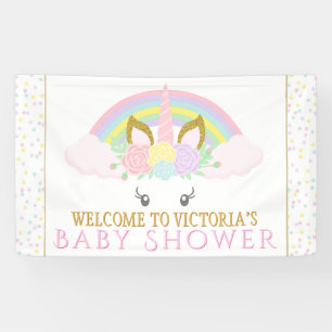 Bannières de Baby shower Rainbow Unicorn