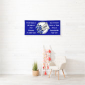 Bannières de Cheerleading en bleu, blanc et gris a (En situation)