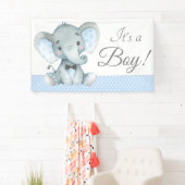Bannières de Fête de Naissance pour Bébé Éléphant (En situation)