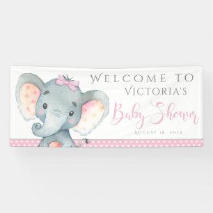 Bannières de fête prénatale éléphant adorable pour