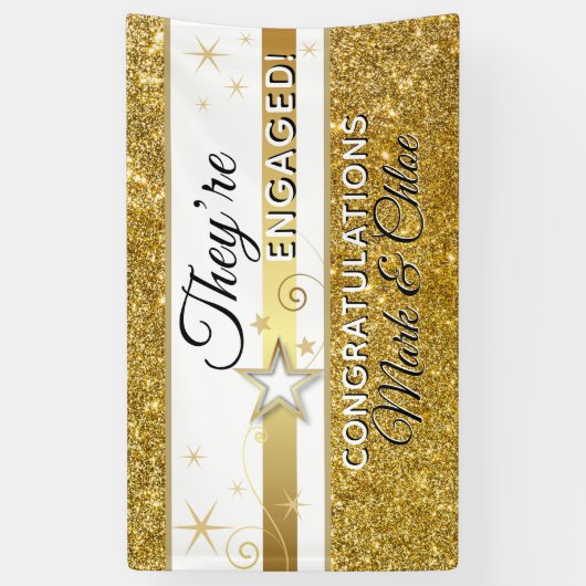 Bannières de fiançailles Glitz!! Félicitations (Vertical)
