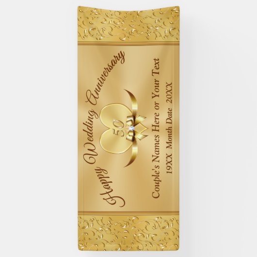 Bannières du 50e anniversaire du Mariage de l'or (Vertical)