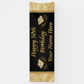 Bannières du 50e anniversaire Noir et Or (Vertical)