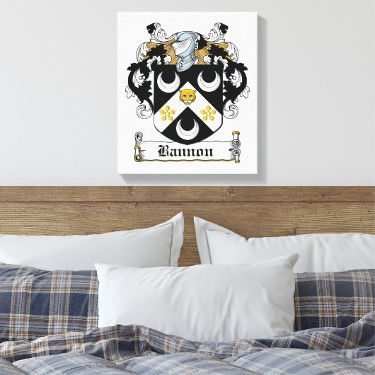 Bannon Family Crest Canvas Afdruk (Insitu (Slaapkamer))