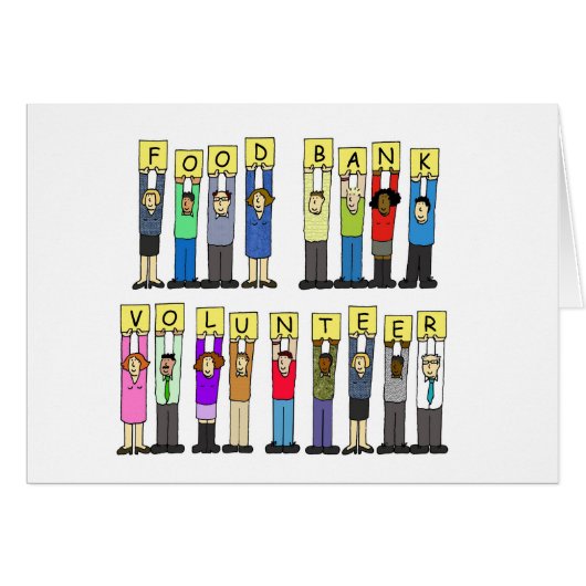 Banque alimentaire Bénévoles Caricature Personnes (Devant horizontal)