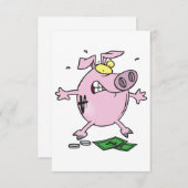 Banque Piggy Rose Avec Invitations Financières (Devant / Derrière)