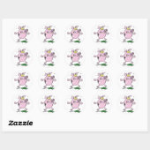Banque Rose Piggy Avec Stickers Argent (Feuille)