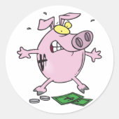 Banque Rose Piggy Avec Stickers Argent (Devant)