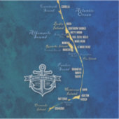 Banques extérieures Carte nautique - Sticker en vi (Devant)