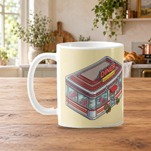Banquette de café de diner rétro isométrique Mug