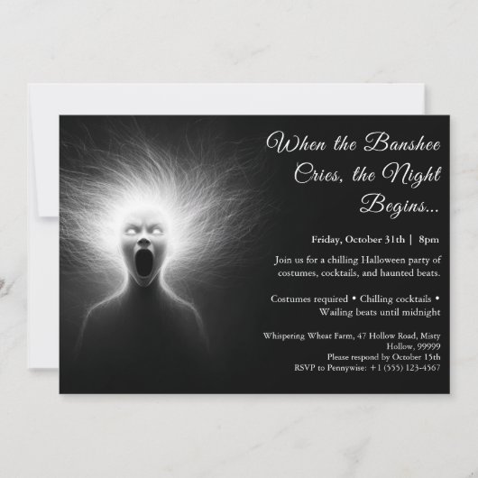 Banshee Cry Halloween Costume Party Invitation (Devant)