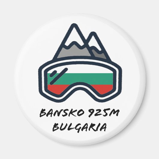 Bansko Ski Snowboard Resort Magnet (Devant)