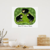Bantam Chicken in de tuin Poster (Keuken)