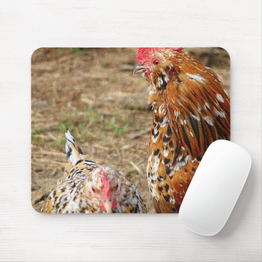 Bantam Hen en Rooster Muismat (Met muis)