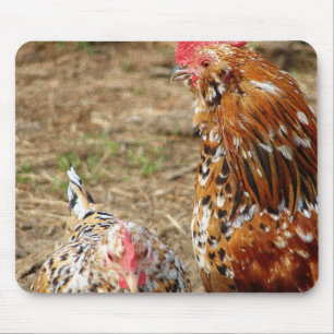 Bantam Hen en Rooster Muismat