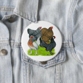 Bantam Hen Quartet Ronde Button 4,0 Cm (In situ)