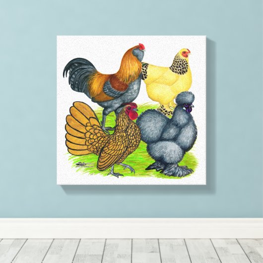 Bantam Quartet Canvas Afdruk (Insitu (Houten vloer))