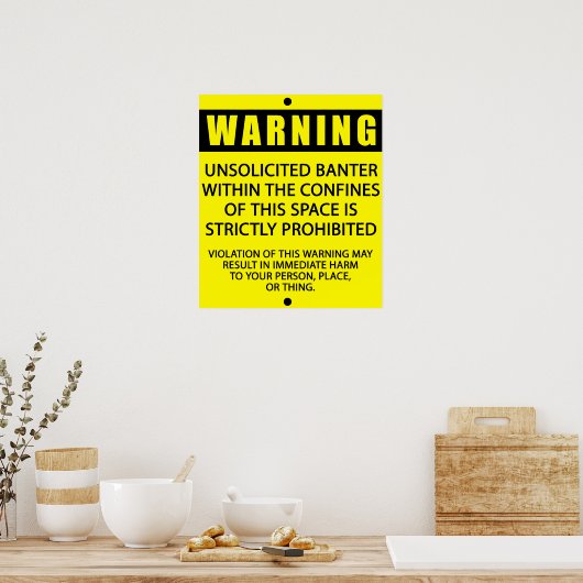 BANTEWAARSCHUWING_YELLOW POSTER (Keuken)
