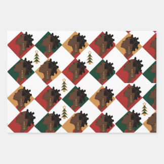 Bantu Tri Remix inpakpapier Platte blad Set van 3 Vel