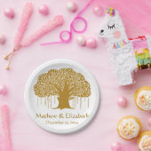 Banyan Tree Rustic Outdoor Wedding Papieren Bordje (Feest)