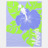 Banzai Beach Hawaiian Hibiscus Floral Aloha - Peri Fleece Deken (Voorkant)