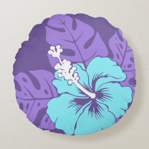 Banzai Beach Hawaiian Hibiscus Reversible Rond Kussen