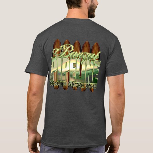 Banzai Pipeline North Shore Oahu Hawaii T-shirt (Achterkant)
