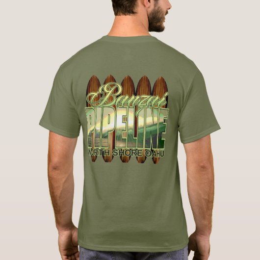 BANZAI PIPELINE NORTH SHORE OAHU T-SHIRT (Achterkant)