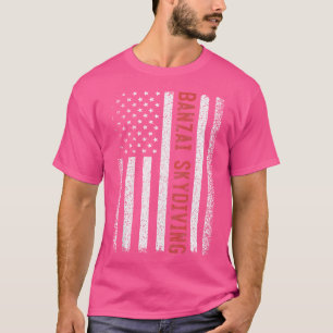 Banzai skydiving Amerikaanse vlag 4 juli T-shirt