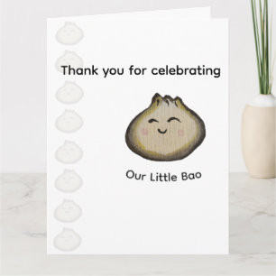 Bao Dumpling Verjaardagsfeest Dank Je Bedankkaart