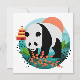 BAO SHI - Panda - flatnote cards - details op acht Feestdagenkaart