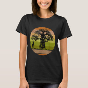 Baobab Tree Giraffe Afrikaanse Giraffe T-shirt