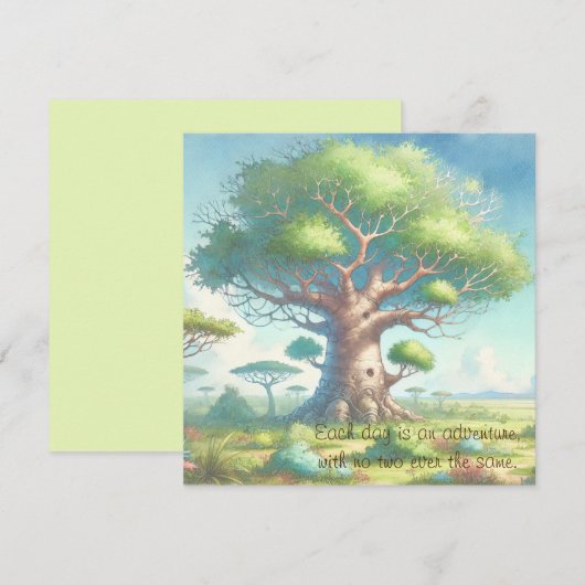 Baobab Tree & Quote Kaart (Voorkant / Achterkant)