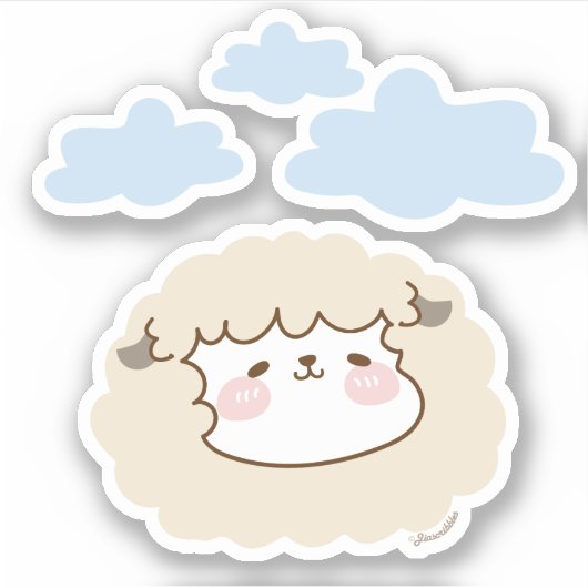 Baobao the Sheep - Cute Die stickers coupe (Devant)