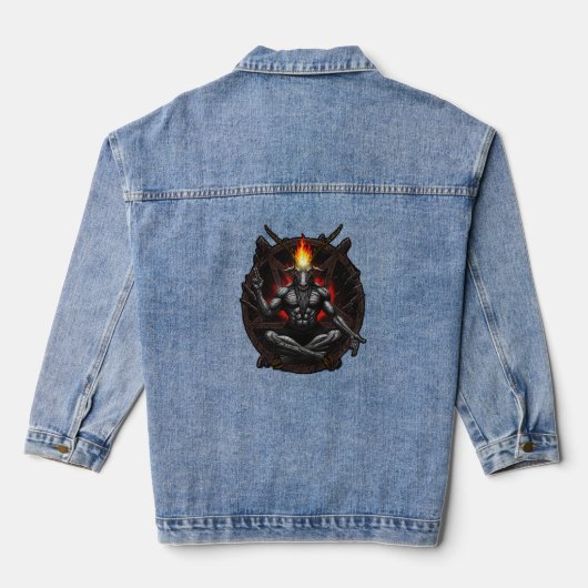 Baphomet Ascant: Dark Wisdom Denim Jacket (Achterkant)